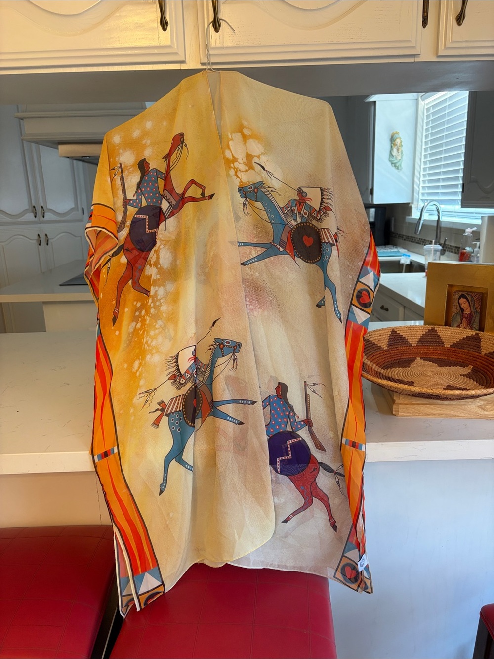 "Legends We Ride" silk shawl Native American horse Art Cherokee Traci Rabbit